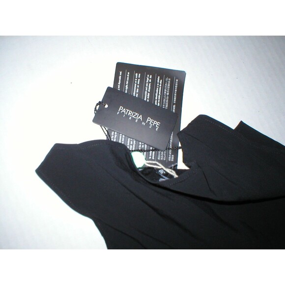 New Womens 0 2 NWT Dress 38 Designer Patrizia Pepe Firenze Black LBD Sleeveless - Picture 6 of 6